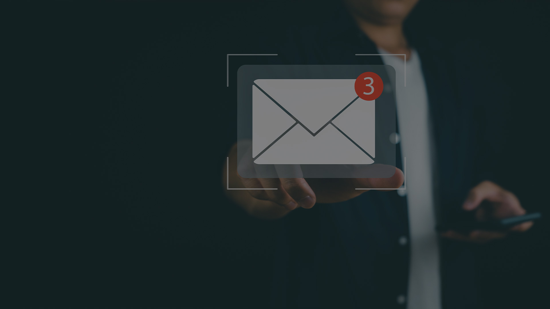 Outsourcing Printing | Person clicking on a mail icon placed on the screen