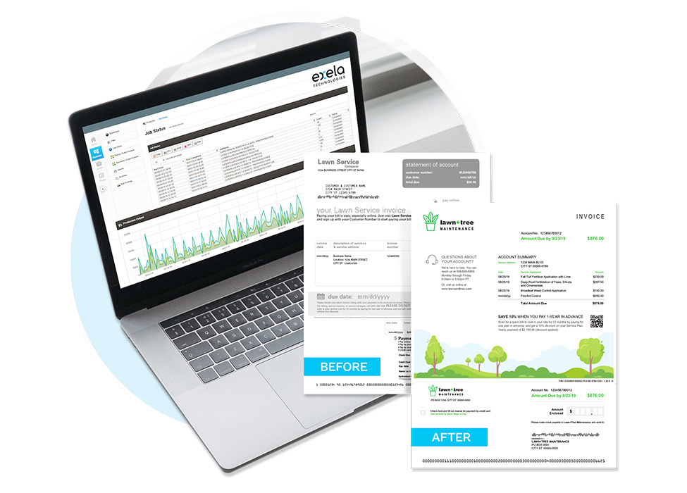 Outsourcing Printing | Image of scattered papers and laptop